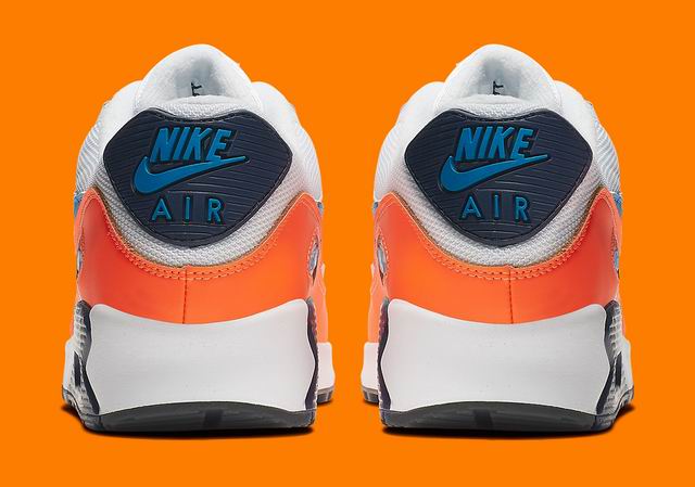 Nike Air Max 90 Men's Shoes Orange White Blue